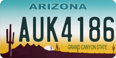 AZ license plate AUK4186