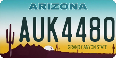 AZ license plate AUK4480