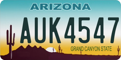 AZ license plate AUK4547