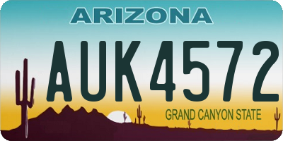 AZ license plate AUK4572