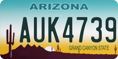 AZ license plate AUK4739