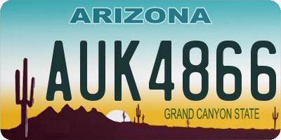 AZ license plate AUK4866