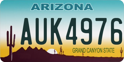 AZ license plate AUK4976