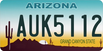 AZ license plate AUK5112
