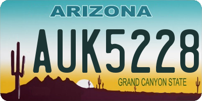AZ license plate AUK5228