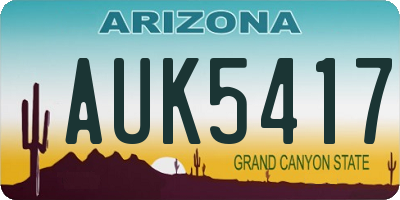AZ license plate AUK5417