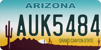 AZ license plate AUK5484