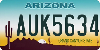AZ license plate AUK5634