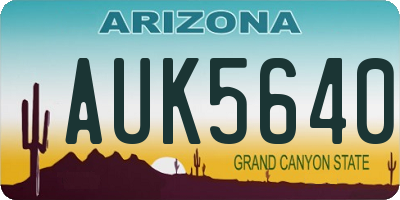 AZ license plate AUK5640