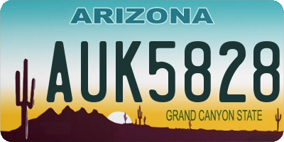 AZ license plate AUK5828