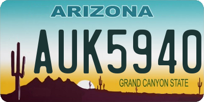 AZ license plate AUK5940