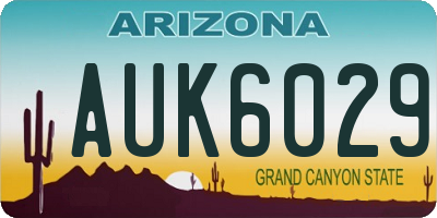 AZ license plate AUK6029