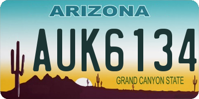 AZ license plate AUK6134