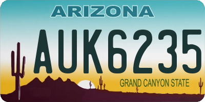 AZ license plate AUK6235