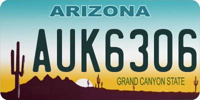 AZ license plate AUK6306