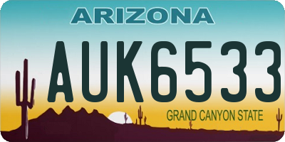 AZ license plate AUK6533