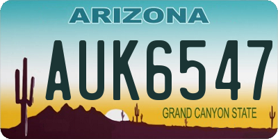 AZ license plate AUK6547