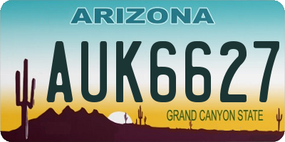 AZ license plate AUK6627