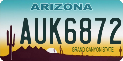 AZ license plate AUK6872