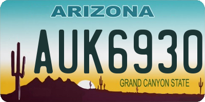 AZ license plate AUK6930