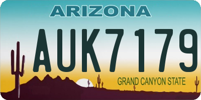 AZ license plate AUK7179
