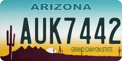 AZ license plate AUK7442