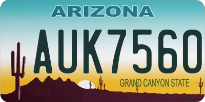 AZ license plate AUK7560