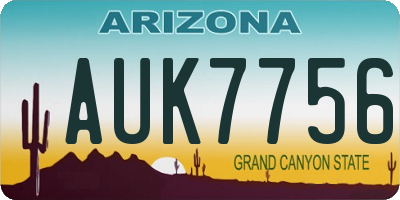 AZ license plate AUK7756