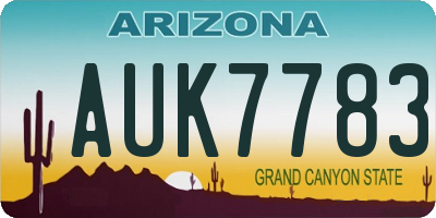 AZ license plate AUK7783
