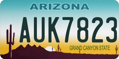 AZ license plate AUK7823