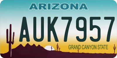 AZ license plate AUK7957