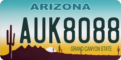 AZ license plate AUK8088