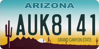 AZ license plate AUK8141