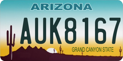 AZ license plate AUK8167