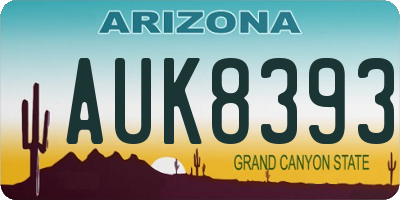 AZ license plate AUK8393