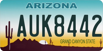 AZ license plate AUK8442