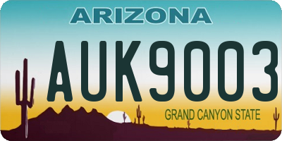 AZ license plate AUK9003