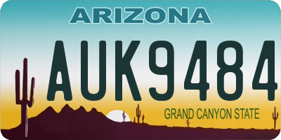 AZ license plate AUK9484
