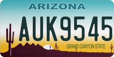 AZ license plate AUK9545