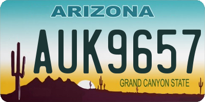 AZ license plate AUK9657