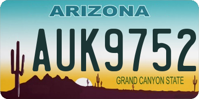 AZ license plate AUK9752