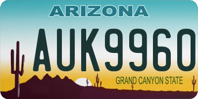 AZ license plate AUK9960