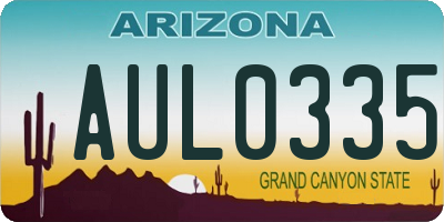 AZ license plate AUL0335