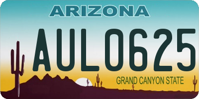AZ license plate AUL0625