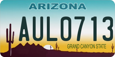 AZ license plate AUL0713