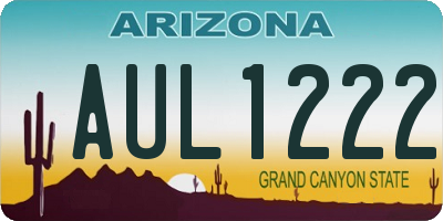 AZ license plate AUL1222