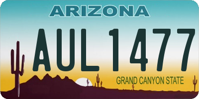 AZ license plate AUL1477