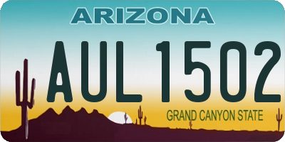 AZ license plate AUL1502