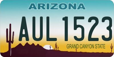 AZ license plate AUL1523