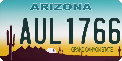 AZ license plate AUL1766